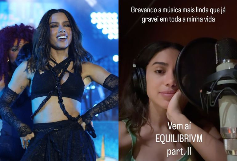 Anitta posta story emocionada ao gravar nova música: 