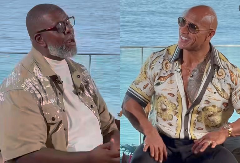 Péricles recebe The Rock em roda de samba e considera parceria com ator no cinema: 